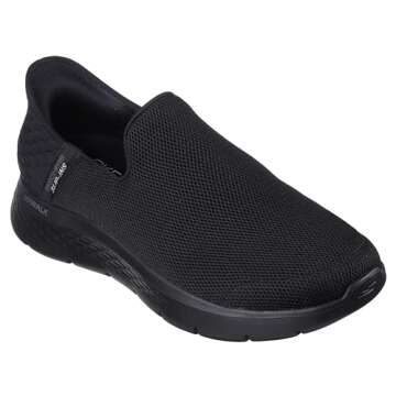 Skechers Men's Go Flex Hands Free Slip-ins Athletic Slip-on Casual Walking Shoes Sneaker, Black, 10.5