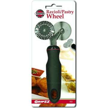 Norpro Grip-EZ Pastry/Ravioli Wheel, 7″ x 3″ x .75″, Black