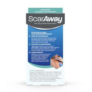 ScarAway Advanced Clear Silicone Scar Sheets, Medical Grade Silicone Strips (1.5" x 3") Scar Treatment and Prevention for Surgical, Burn, Body, Hypertrophic & Keloid Scar Treatment, 6 Clear Sheets