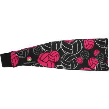 Crazy Volleyball Headband with Vibrant Logos