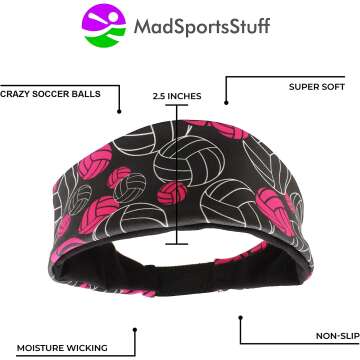 Crazy Volleyball Headband with Vibrant Logos