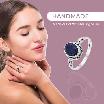 925 Silver Lapis Lazuli Ring