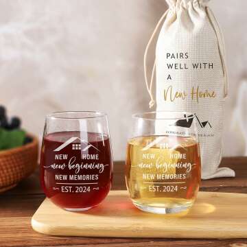 Housewarming Wine Glass Gift Set for New Home