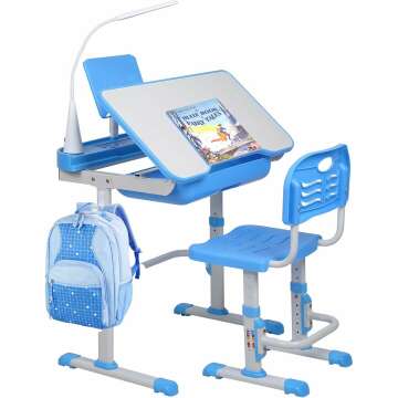 Adjustable Kids Desk and Chair Set for Learning