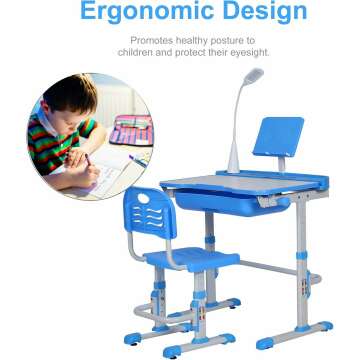 Adjustable Kids Desk and Chair Set for Learning