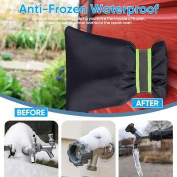 Hometopia Outdoor Faucet Cover for Winter - Pro 7.1''W x 9.8''H Water Socks Freeze Protection Pipe Insulation Reusable Waterproof Insulated Spigot backflow Cover, Black (2)