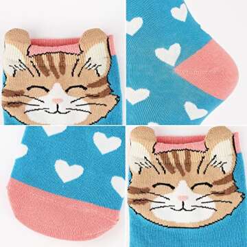 Jeasona Women's Cat Socks Cat Gifts for Cat Lovers Mom Women Teenage Girls