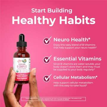 MaryRuth Organics Vitamin B Complex | B Vitamins Complex | Biotin | Vitamin B12 | Niacin | Folate | Metabolic Support Supplement | Vegan | USDA Organic | Non-GMO | Gluten Free | 2 Month Supply