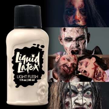 Spooktacular Creations 1 Oz Halloween Makeup Liquid Latex for Adult and Kids, Light Flesh Color Fake Skin for Zombie Vampire Dress Up, Stage, Film, and Cosplay