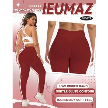 Ieumaz Scrunch Butt Lifting Leggings for Women Impact Leggings Gym Seamless Leggings Workout Leggings Tummy Control Yoga Pant