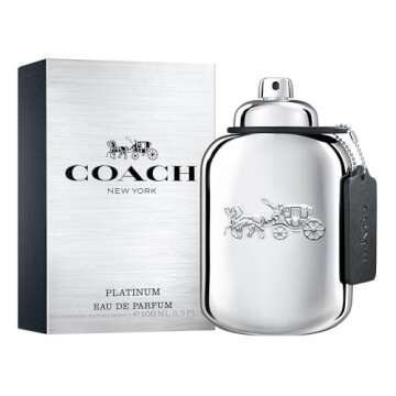 Coach Platinum Eau de Parfum - Long Lasting Fragrance with notes of Pineapple, Clary Sage & Vanilla Leather - Woody & Spicy - 3.3 fl. oz.