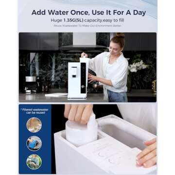 WaterFirst Reverse Osmosis Water Filter Countertop, RO Filtration System with 3S Hot, NSF/ANSI 58, SGS, EPA, 5 Stage Purifier for Family, Office, No Installation,Reduce PFAS(Dr.Water)