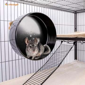 Niteangel Silent Chinchilla Exercise Wheel - 13.8'' Large Activity Running Small Animal Wheel for Chinchilla Degu or Other Similar-Sized Pets