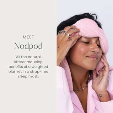 Nodpod Gentle Pressure Sleep Mask | Patented Light Blocking Design for Sleeping, Traveling & Relaxation - Blush Pink