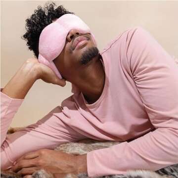 Nodpod Gentle Pressure Sleep Mask | Patented Light Blocking Design for Sleeping, Traveling & Relaxation - Blush Pink