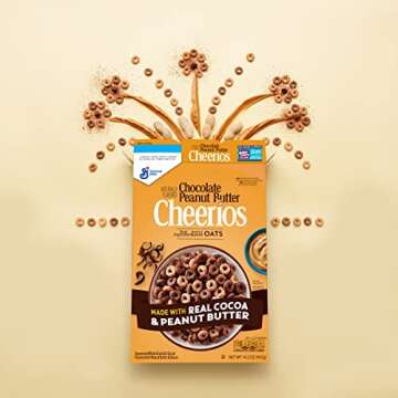 Chocolate Peanut Butter Cheerios Breakfast Cereal, Large Size, 14.2 OZ