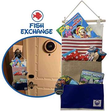 Fish Extender Disney Cruise Fitted - Hanging Pockets [3 Pocket] for Fish Exchange Extender Gifts on Disney Cruise Line Cabin Door in 2024 & 2025