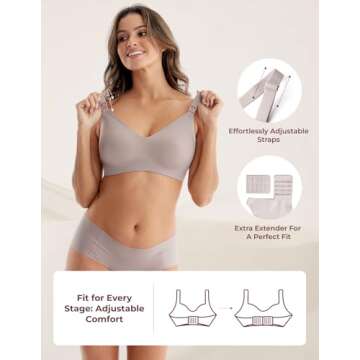 Momcozy Nursing Bras for Breastfeeding, YN21 Seamless Ultra Comfort Maternity Bra, Natural Shape, Pregnancy Sleep Bralette