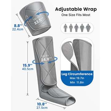 RENPHO Leg Massager FSA HSA Eligible, Air Compression Massager for Circulation Pain Relief, Effective for Father Mother Reduce Swelling-Grey