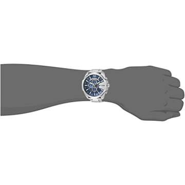 Diesel Mega Chief Stainless Steel Chronograph Men's Watch, Color: Silver (Model: DZ4417)