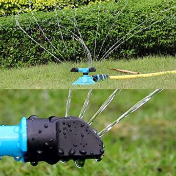 Kadaon Lawn Sprinkler Automatic Garden Water Sprinklers Lawn Irrigation System Large Area Coverage Rotation 360 Degree