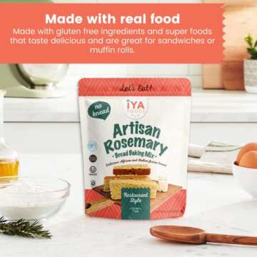 Iya Foods, Bread Baking Mix, Gluten-Free, Artisan Rosemary, 12 Oz