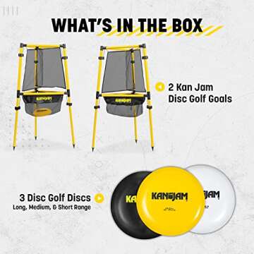 Kan Jam Ultimate Disc Golf Set with 1 Disc Golf Discs and 2 Disc Golf Basket Retrievers - Outdoor Frisbee Golf Game with Carry Bag