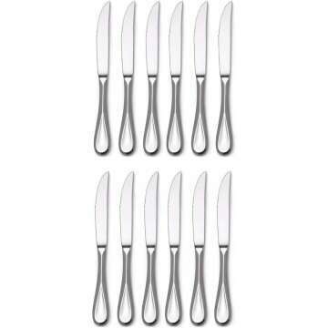 Mikasa Bravo Premium Stainless Steel Steak Knife Set of 12 - Silver