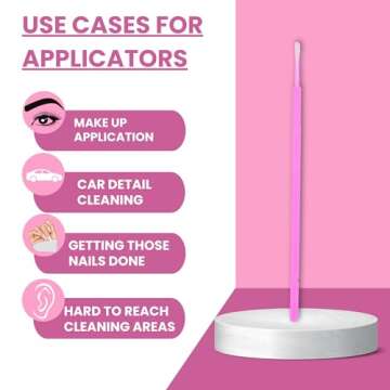 Disposable Micro Applicator Micro Brush for Makeup, Eyelash Extension, Lash and Mascara Application for Personal Care (100 Count (Pack of 1), Pink (M))