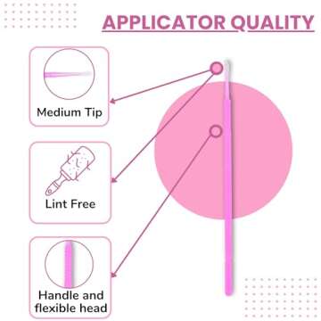 Disposable Micro Applicator Micro Brush for Makeup, Eyelash Extension, Lash and Mascara Application for Personal Care (100 Count (Pack of 1), Pink (M))