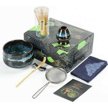 TEANAGOO Japanese Matcha Tea Set with Whisk, Bowl & Accessories