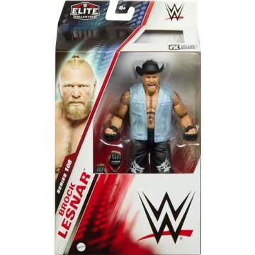 Mattel WWE Elite Collection Action Figure & Accessories, Series #108 Brock Lesnar 6-inch Collectible with 25 Articulation Points & Swappable Hands