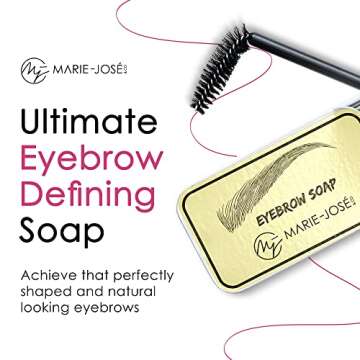 Marie-José & Co - Eyebrow Soap - Eco Styling Gel Soap - Includes A Handy Eyebrow Brush - Waterproof, and Clear Eyebrow Gel - Gives Eyebrows Shape and Volume all day long!