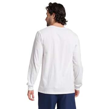 Russell Athletic Mens Cotton Performance Long Sleeve T-Shirts T Shirt, White, Large US