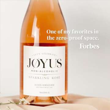 Joyus Non-Alcoholic Sparkling Rose´ Wine, Award Winning Best In Class Dealcoholized Wine, Complex & Dry, Low Sugar & Low Calorie, 750 ml (1 Bottle)