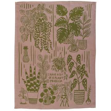 Blue Q Woven Funny Dish Towel ~ I Have a Bit of a Plant Problem. 100% Cotton, Soft, Super-Absorbent