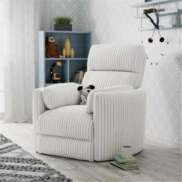 Parker Living Radius Modern Fabric Swivel Glider Recliner in Ivory