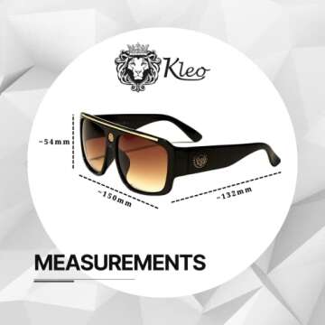 KLEO Flat Top Hip Hop Rapper Retro Aviator Sunglasses