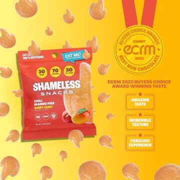 Shameless Snacks - Healthy Low Calorie Snacks, Low Carb Keto Gummies (Gluten Free Candy) - 6 Pack Chili Mango Fire