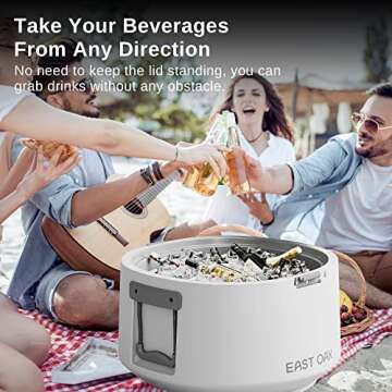 East Oak Cooler, 25 QT 28 Cans Portable Outdoor Ice Chest Box Rotomolded Cooler with Drain and Handle, Insulated Hard Cooler for BBQ, Camping, Beach, Drink, Beverage, Picnic