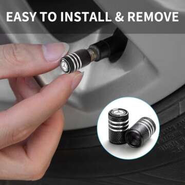 Tire Valve Stem Cap Cover for Mercedes Benz A C E S Class Series GLK CLA GLA GLC GLE CLS SLK AMG Series Belt O-Ring Seal Corrosion Resistant,Tire Valve Stem Air Cap 4 Pack Black…