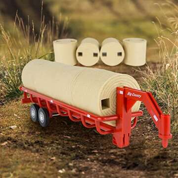 Big Country Toys Hay Trailer with Gooseneck Trailer Hitch, Fun Add-On for Farm Toys & Toy Trucks…