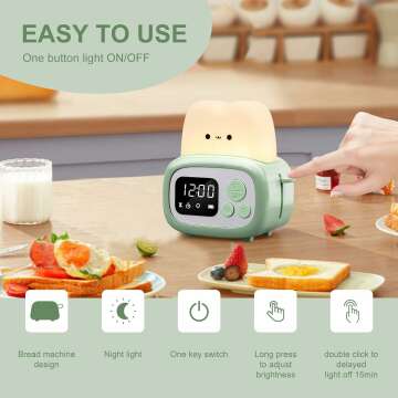 QANYI Kids Timer Clock Lamp - Cute Night Light & Alarm