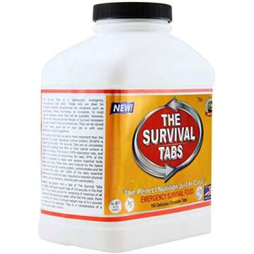 Survival Tabs 15 Day 180 Tabs Emergency Food Survival Food Meal Replacement MREs Gluten Free and Non-GMO 25 Years Shelf Life Long Term Food Storage - Vanilla Flavor