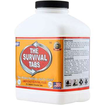 Survival Tabs 15 Day 180 Tabs Emergency Food Survival Food Meal Replacement MREs Gluten Free and Non-GMO 25 Years Shelf Life Long Term Food Storage - Vanilla Flavor