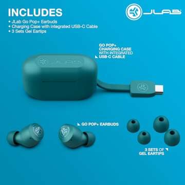 JLab Go Air Pop Wireless Earbuds with Charge Case