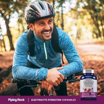 Piping Rock Chewable Electrolyte Tablets for Hydration | 90 Count | with B Vitamins | Berry Flavor | for Rehydration | Vegetarian, Non-GMO, Gluten Free Supplement