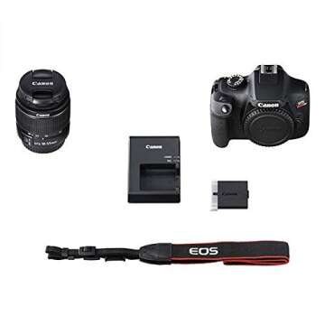 Canon EOS Rebel T100/4000D DSLR Camera with 18-55mm f/3.5-5.6 Zoom Lens and Accessory : Includes - SanDisk Ultra 64GB Memory Card, Tripod, Backpack,& Much More (18pc Bundle)