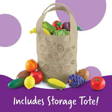 17 Piece Fresh Picked Fruit and Veggie Tote Set