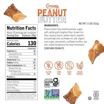 Quinn Gluten Free Peanut Butter Filled Pretzel Nuggets - Made with Real Ingredients, Whole Grain Sorghum, Sea Salt, Vegan, Dairy Free, Non-GMO - 11 Oz (Pack of 8)